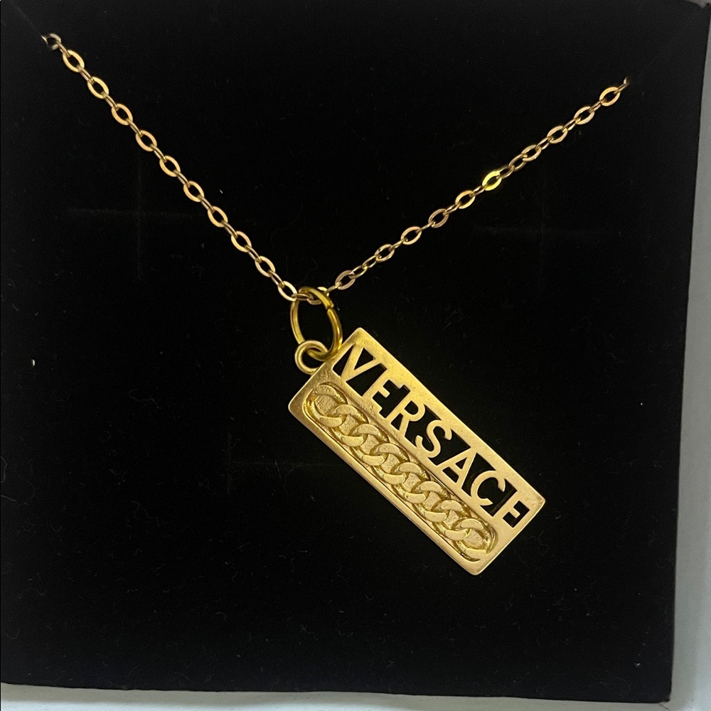 Versace Gold Chain Pendant Necklace